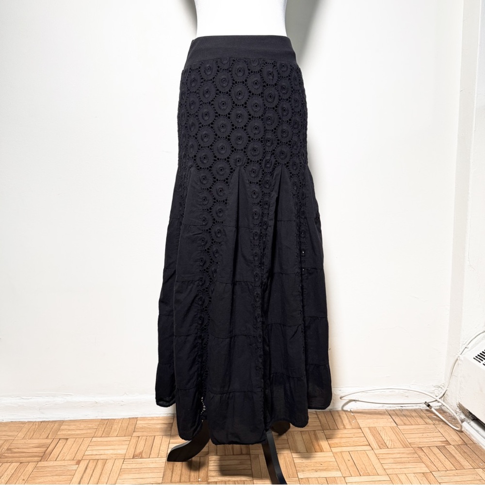 Black Eyelet Prairie Skirt